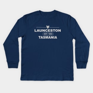 Launceston, Tasmania, Established 1853 Kids Long Sleeve T-Shirt